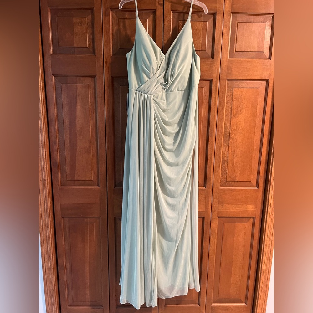 Azazie Elegant Light Green Maxi Dress